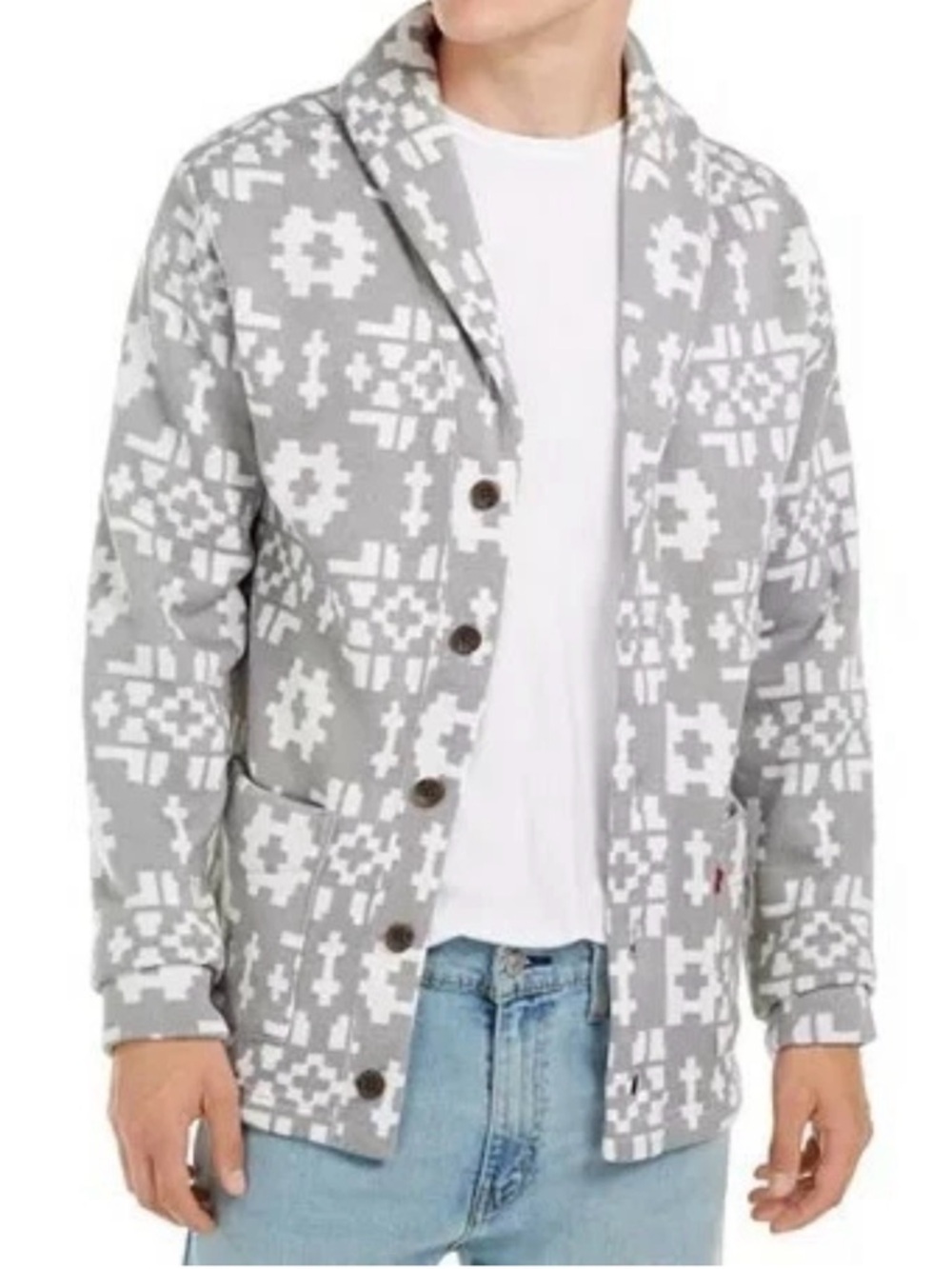 Levi's Men's Patterned Shawl Collar Sweater size M